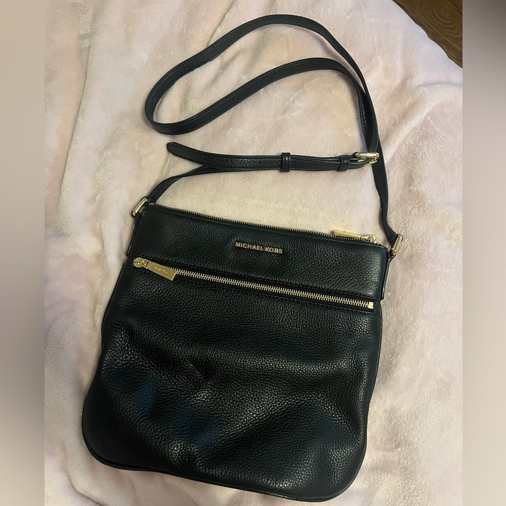 Michael Kors Black Pebbled Leather Shoulder Bag